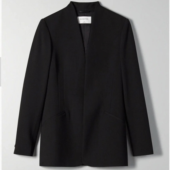 Babaton  Jackson Tailored Collarless Blazer in Black - Picture 2 of 4